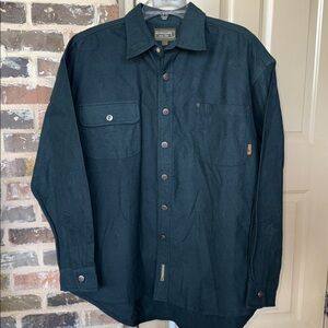 NWT Vintage M. Fine & Sons Hunter Green Heavy Flannel Button-Up Shirt Sz L